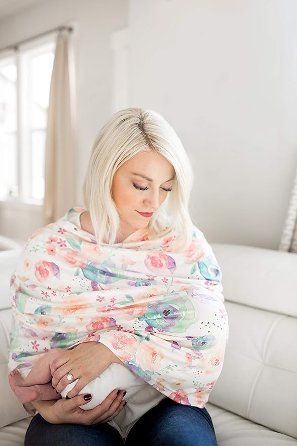 Copper Pearl Multi-Use Cover: Car Seat, Nursing, and Stroller Cover for Sun - Stretchy Fabric, All-Season Use, Stylish Designs, Easy Access for Moms - Bloom