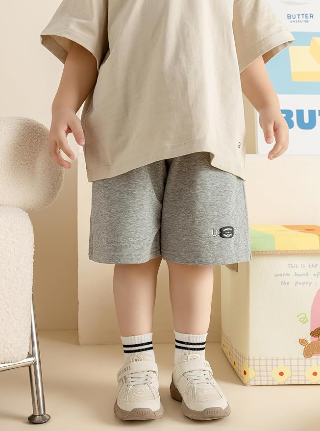 Toddler Grip Socks with Non-Slip, Unisex Baby Retro Stripe Seamless Crew Ankle Cotton Socks for Girls Boys 6 Pairs