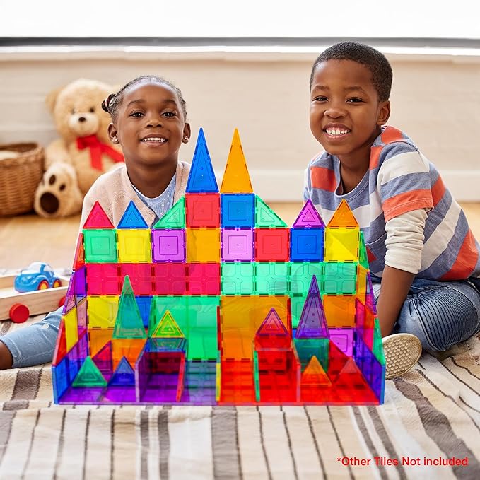 PicassoTiles Magnetic Building Block Tiles Supersize Stabilizer Base Toy Large Size Magnet Tile Plate Jumbo XL Add On Durable Foundation Compatible Education Construction STEM Learning Stacking Set