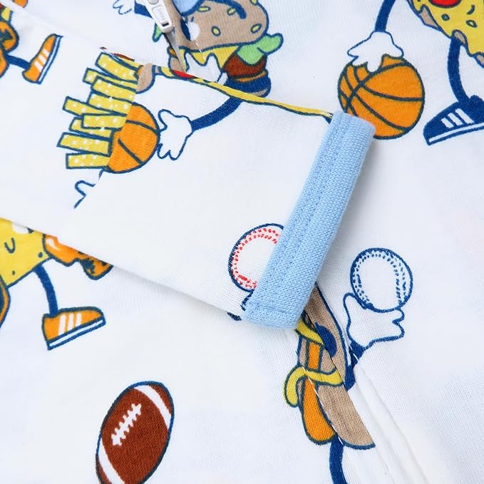 HonestBaby Sleep & Play Footed One-piece Pajama Sleeper 100% Organic Cotton, Baby Boys