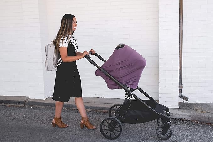 Copper Pearl Multi-Use Cover: Car Seat Covers, Nursing Cover, and Stroller Cover for Sun - Stretchy Fabric, All-Season Use, Stylish Designs, Easy Access for Moms - Plum