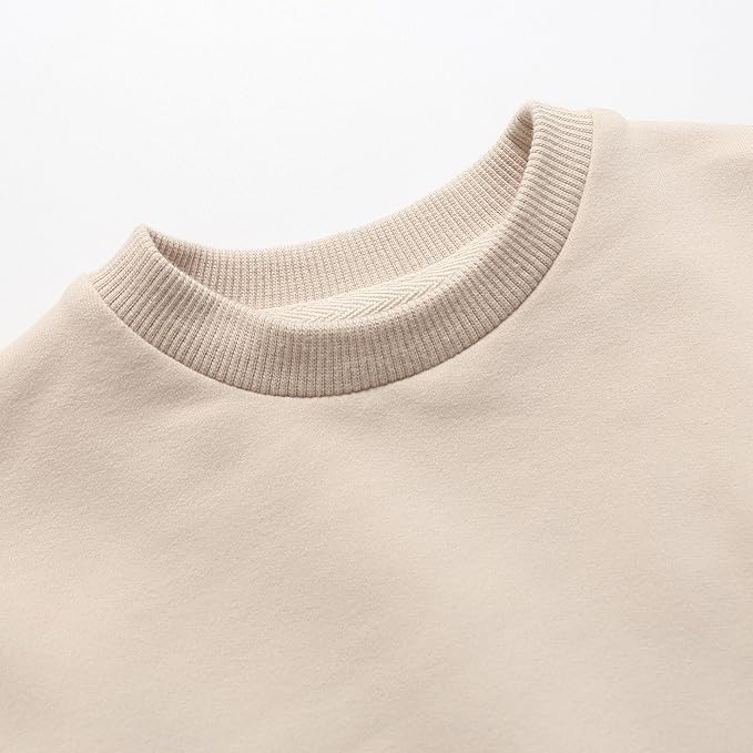 Bafeicao Baby Boy Girl Sweatshirt Romper Organic Cotton Solid Color Long Sleeve Bubble Romper Oversized Warm Fall Winter