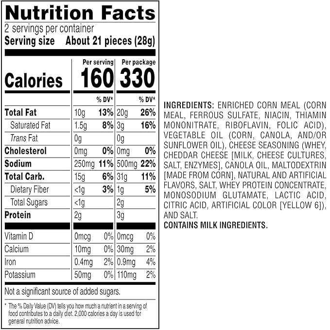 Cheetos Cheese Flavored Snacks, Crunchy, 2 Ounce (Pack of 64)