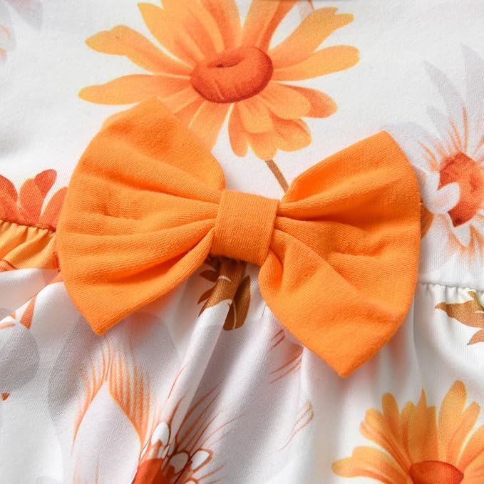 3PCS Baby Girl Clothes Ruffle Floral Shirt Tops Pants Headband Outfit Sets