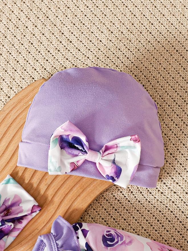 Preemie Newborn Baby Girl Clothes Infant Fall Winter Outfits Letter Floral One-Piece Romper+Jumpsuit