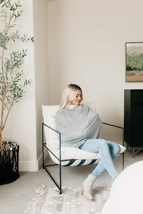 Baby Car Seat Cover Canopy and Nursing Cover Multi-Use Stretchy 5 in 1 Gift "Nash" by Copper Pearl