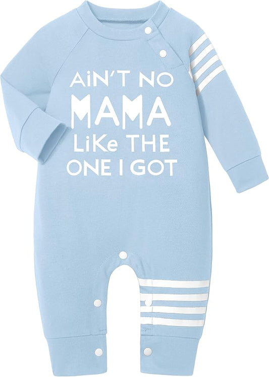 Baby Boy Clothes Infant Mamas Print Romper Stripe Sleeve Outfits Fall Winter Baby Clothing Jumpsuit