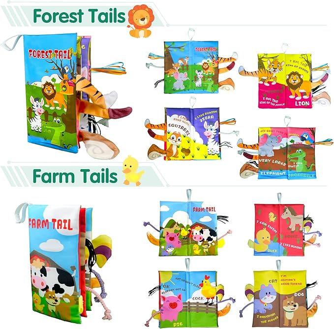 Richgv Baby Toys 0-6 Months, Crinkle Books for Babies 2PCS Infant Tummy Time Toy 6 to 12 Months Touch Feel Book Gifts for Boy Girl 0-3 Month Christmas Stocking Stuffer