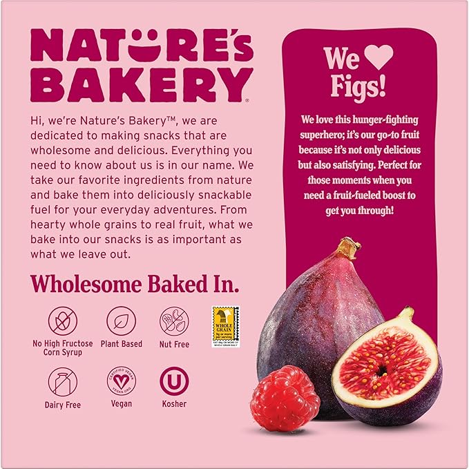 Nature's Bakery Fig Bar Minis, Raspberry, Whole Grain, Vegan Friendly, Kosher, Non-GMO, 10 Ounce (Pack of 6)