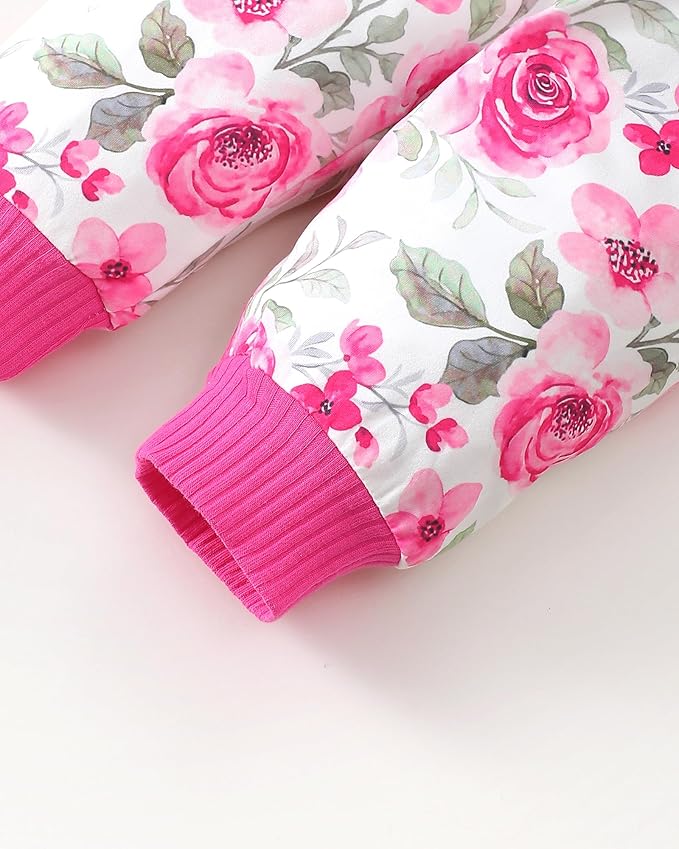 SUNNY PIGGY Baby Girl Clothes Newborn Outfits Infant Ruffle Romper 0-18M Fall Winter Flower Plaid Pants Clothing Set