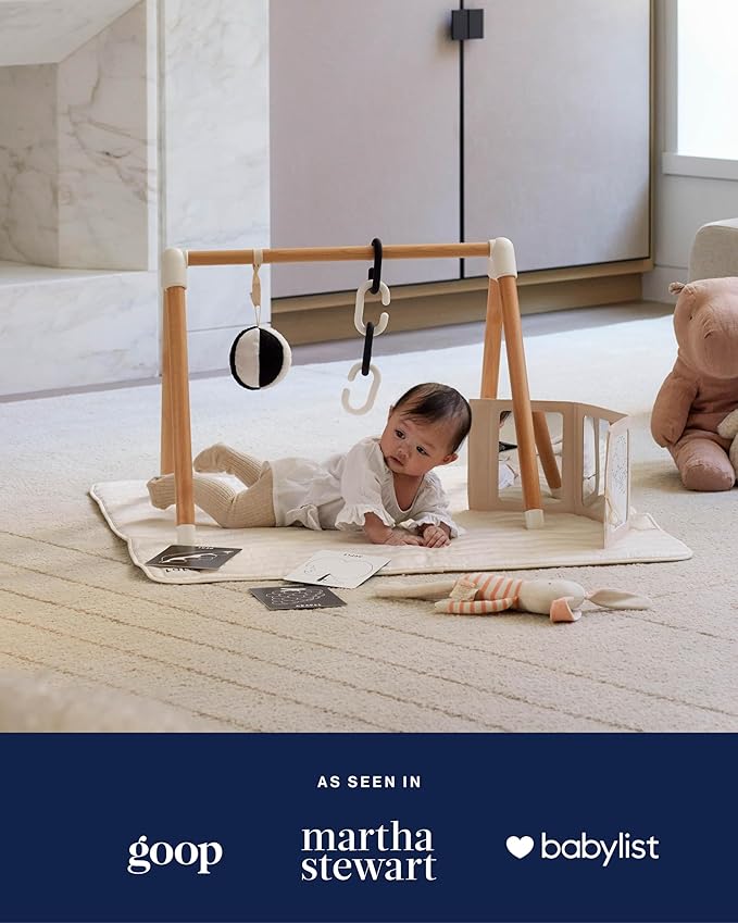 Lalo Baby Gym & Playmat for Babies and Toddlers - Eco-Friendly Oatmeal Playmat - Baby Gym & Accessories is Easy to Assemble & Clean - Go from Tummy Time to Story Time