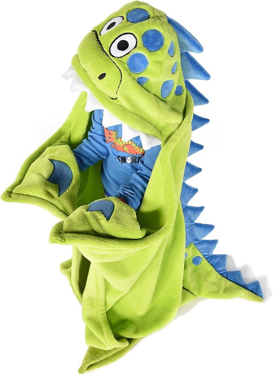 Lazy One Wearable Hooded Blanket for Kids, Animal Hooded Blanket (Dinosaur)