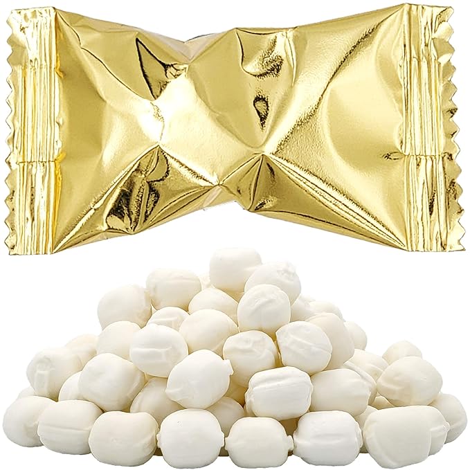 The Dreidel Company Gold Buttermints, Mint Candies, After Dinner Mints, Butter Mint Candy, Fat-Free, Individually Wrapped (110 Pieces)