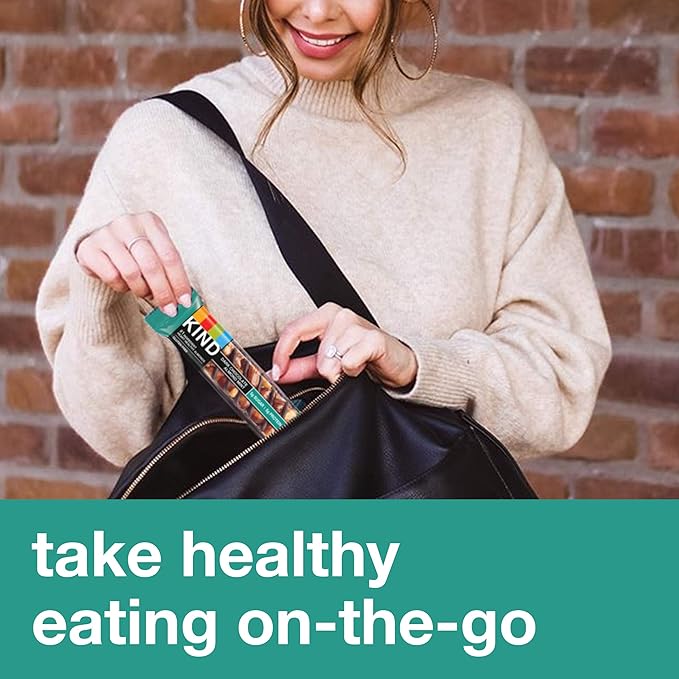 KIND Nut Bars, Dark Chocolate Mint, Healthy Snacks, Gluten Free, Low Sugar, 5g Protein, 12 Count