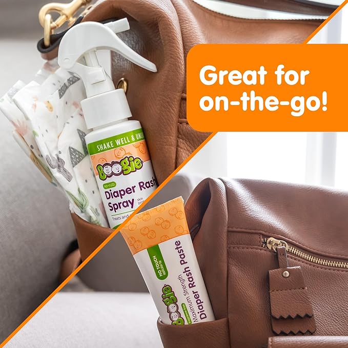 Boogie Maximum Strength Diaper Rash Bundle, Extra Strength Paste in Applicator Tube, 4 oz. + Diaper Rash Cream Spray, 1.7 oz.