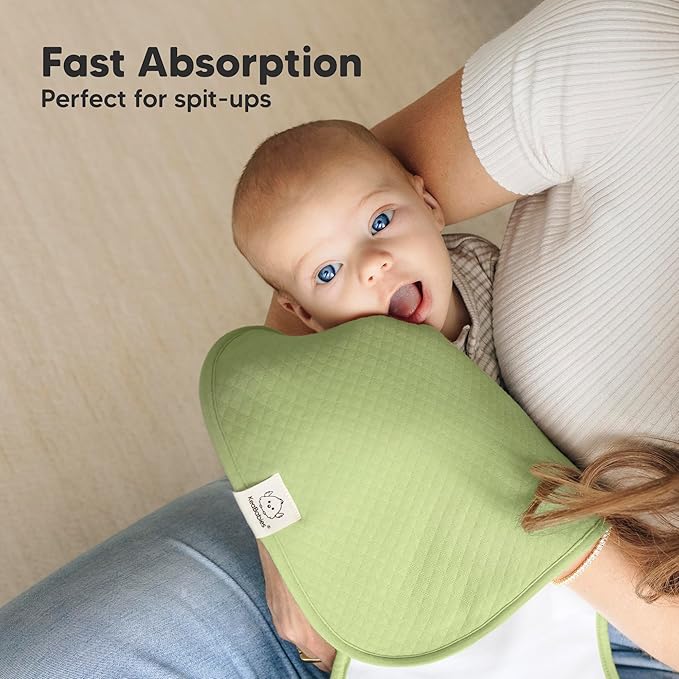 KeaBabies 5-Pack Organic Burp Cloths Baby Girl, Boy - Extra Large, Absorbent Baby Burp Cloths, Soft Burping Cloths for Babies, Newborn Burp Clothes, Cotton Burp Rags,Thick Burp Cloth (Hunter/Quin)