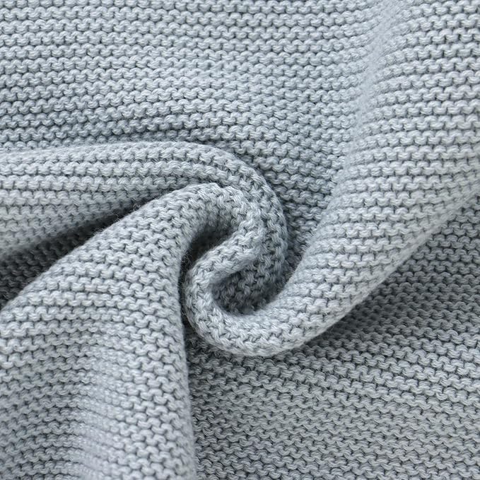 LAWKUL Baby Blanket Bear Lovey Soft Cuddly Security Blanket for Newborns Infants Boy Girl Knit Snuggle Comfort Blue 16x16in