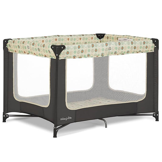 Dream On Me Zodiak Portable Playard in Grey, Lightweight, Packable and Easy Setup Baby Playard, Breathable Mesh Sides and Soft Fabric - Comes with a Removable Padded Mat