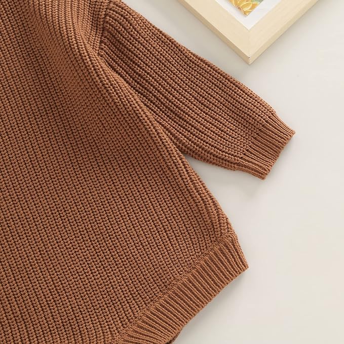 FYBITBO Baby Girl Boy Sweater Knit Oversized Pullover Sweatshirt Romper Onesie Warm Fall Winter Clothes Outfit Newborn