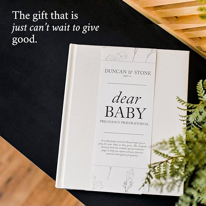 Pregnancy Prayer Journal - Christian Pregnancy Journal For Milestones - Linen-Bound Baby Book Keepsake - Gifts For Expecting Moms (Ivory, 110 Pages)