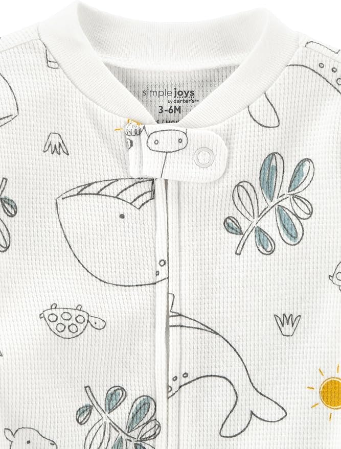 Simple Joys by Carter's unisex-baby 2-way Zip Thermal Footed Sleep and Play, Pack of 2