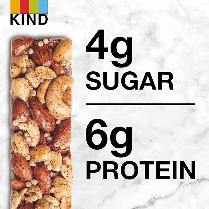 KIND Nut Bars, Madagascar Vanilla Almond, Healthy Snacks, Gluten Free, Low Sugar, 6g Protein, 12 Count