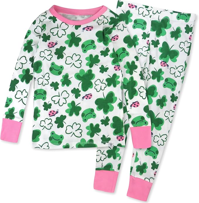 HonestBaby unisex-baby Celebration 2-piece Pajamas Sleepwear Pjs 100% Organic Cotton for Baby, Toddler, Kids