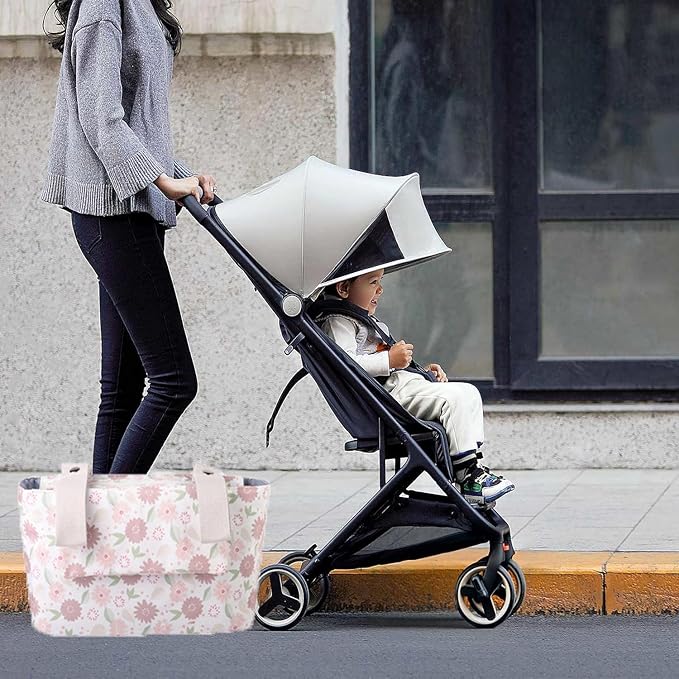 Universal Stroller Organizer with Insulated Cup Holder and Phone Bag, Stroller Bag Caddy Organizer Accessories for Stroller like Uppababy, Baby Jogger, Britax, BOB, Umbrella and Pet Stroller.
