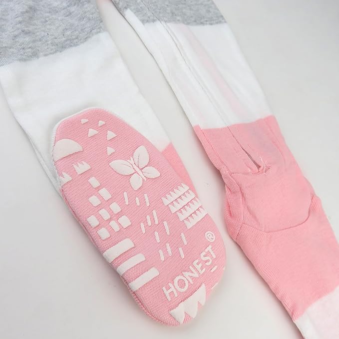 HonestBaby Non-Slip Footed Pajamas One-Piece Sleeper Zip-Front Pjs 100% Organic Cotton for Baby Girls