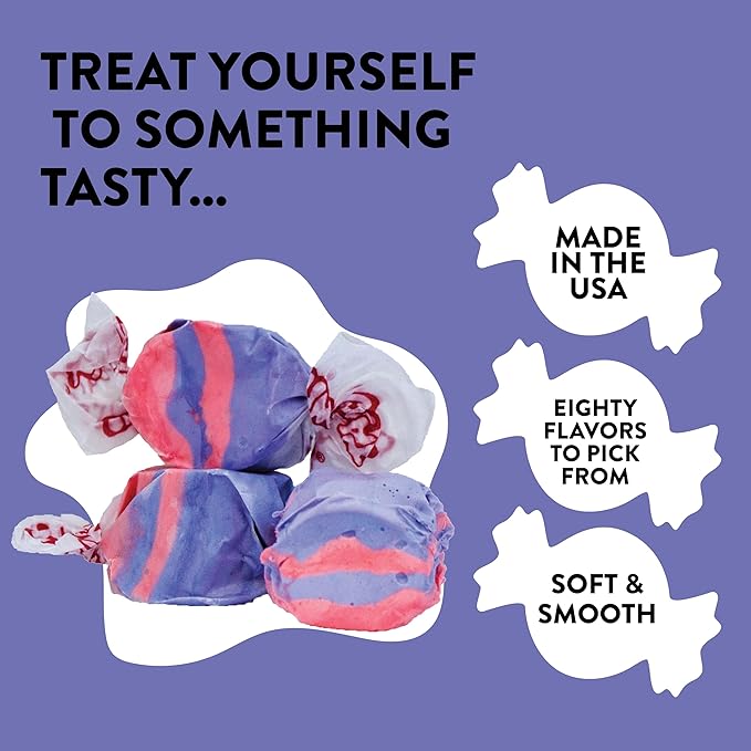 Taffy Town Saltwater Taffy- Tropical Punch | Gourmet Taffy| Nougat-Style Candy| Soft & Delicious| Sumer Snack Treats| Party Good Candies| 2.5lbs