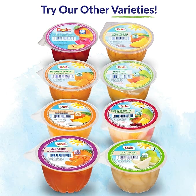 Dole Fruit Bowls Mandarins in Orange Flavored Gel Snacks, 4.3oz 36 Total Cups, Gluten & Dairy Free, Bulk Lunch Snacks for Kids & Adults