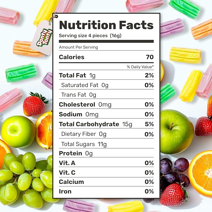 Fruit Chews Candy Bulk 3 lb - Individually Wrapped, Retro Candy in Resealable Bag, 5 Assorted Flavors, Soft & Delicious