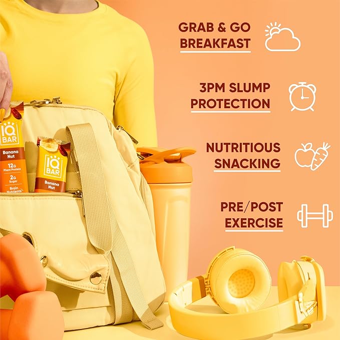 IQBAR Brain and Body Plant Protein Bars - Fruit Lovers Variety - 36-Count Low Carb - Gluten Free, High Fiber, Vegan Snacks - Low Sugar Meal Replacement