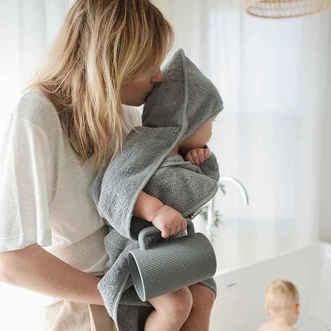 mushie Baby Bath Rinse Cup | 100% Food Grade Silicone | Shampoo & Body Washing Rinser Cup For Kids (Tradewinds)