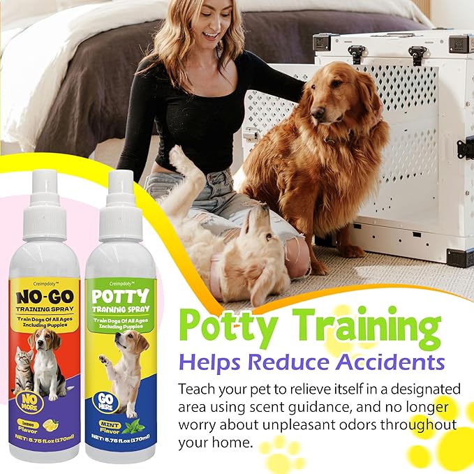Dog Potty Training Spray Set, Indoor & Outdoor Potty Training for Dogs & Puppies, Stops Urination & Marking, Puppy Essentials (5.75 fl.oz)