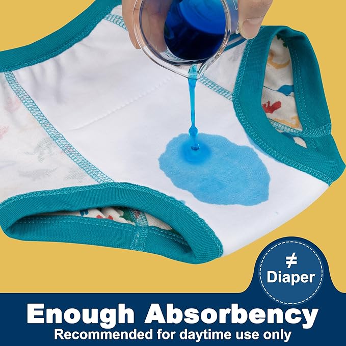 BIG ELEPHANT 10-Pack Baby Potty Training Underwear, Soft 100% Cotton Absorbent Training Pants for Boys & Girls, Ages 12M-10Y