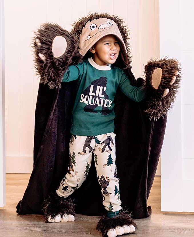 Lazy One Wearable Hooded Blanket for Kids, Animal Hooded Blanket (Bigfoot)