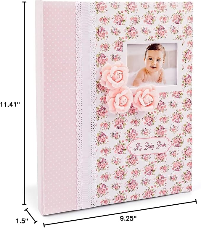 Baby Book Keepsake - Baby Memory Book and Album for Girl, Journal from Pregnancy to First 5 Years, Scrapbook to Record Memories, Milestones and Photos, Baby Book - Pink