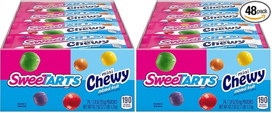 SweeTARTS Mini Chewy Candy, 1.8 Ounce Pouches (Pack of 48)