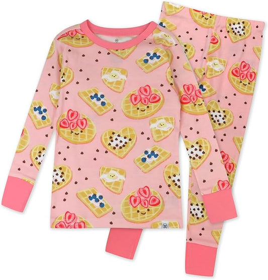 HonestBaby baby-girls 2-piece Pajamas Sleepwear Pjs 100% Organic Cotton for Baby, Toddler, Kids, Girl