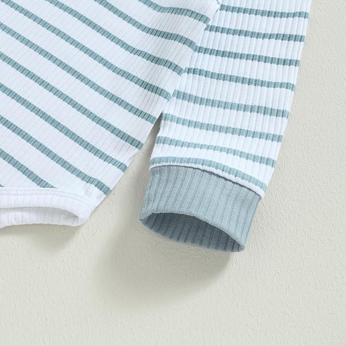 Newborn Baby Boy Girl Clothes Ribbed Knitted Long Sleeve Romper Pants Solid Cotton Infant Fall Winter Outfits 2Pcs