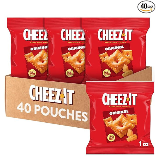Cheez-It Cheese Crackers, Baked Snack Crackers, Lunch Snacks, Original (40 Packs)