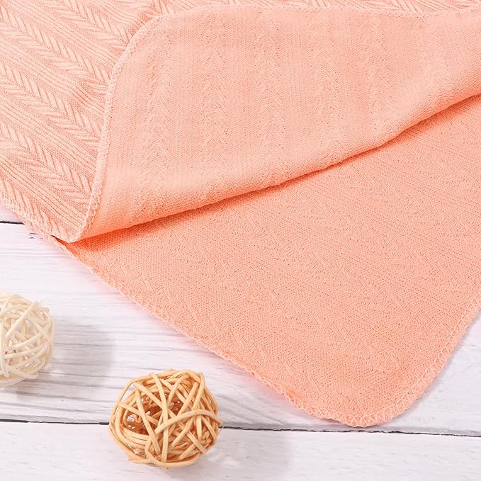 Newborn Receiving Blanket with Bow Hat Headband Wooden Card Set Wheat-Pattern Newborns Toddler Baby Boy Girl Nursery Swaddle Wrap