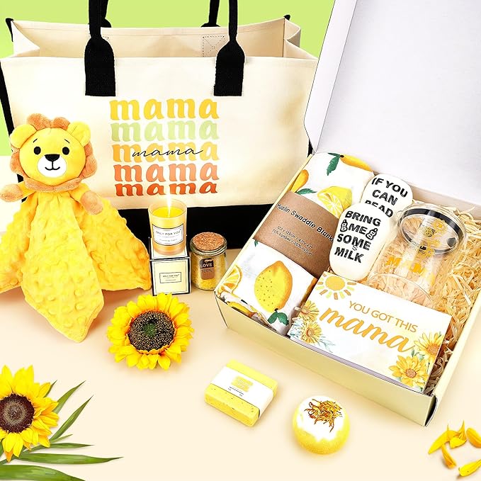 New Mom Gifts & Baby Boy Gift Set for Newborn,12PCS Baby Shower Gifts for Mom to Be,Newborn Baby Gifts,Pregnancy Gifts For Expecting Mom,New Mom Care Package After Baby,Gifts for Women and Baby Boy