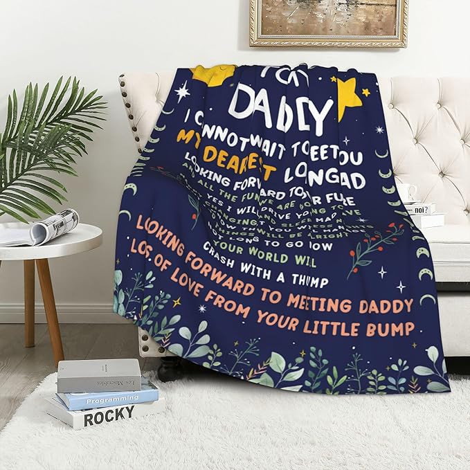 New Dads Gifts, First Time Dad Gifts, Expectant Dads Gift, Dad to be Gift Est 2025 - Flannel Blanket and Throws 50x60in