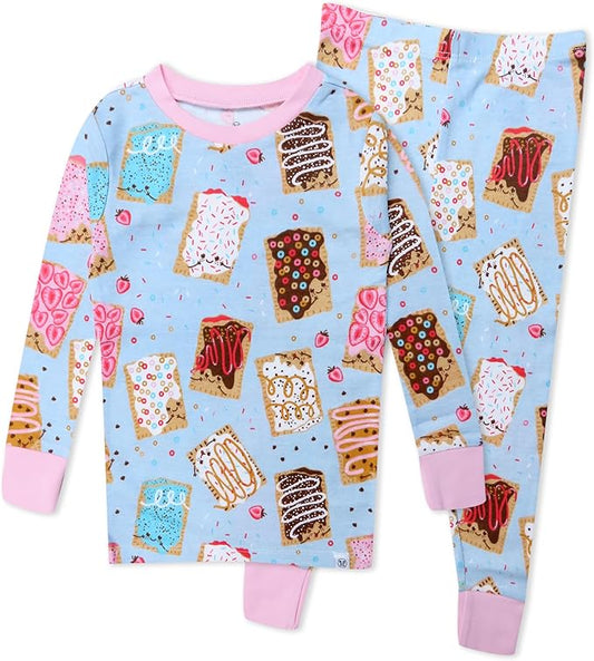 HonestBaby baby-girls 2-piece Pajamas Sleepwear Pjs 100% Organic Cotton for Baby, Toddler, Kids, Girl