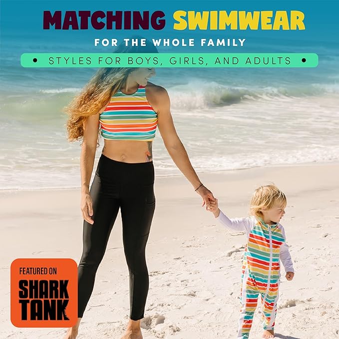 SwimZip Boys' Long-Sleeve UPF 50+ Swimsuit for Baby, Toddler, & Little Boys