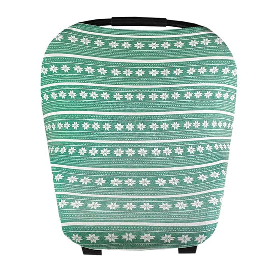 Baby Car Seat Cover Canopy and Nursing Cover Multi-Use Stretchy 5 in 1 Gift Knit by Copper Pearl