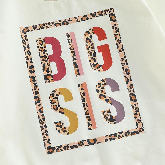 VISGOGO Infant Baby Boy Girls Big Lil Bro Big Lil Sis Matching Set Sweatshirt Romper Embroidery Sweater Toddler Clothes