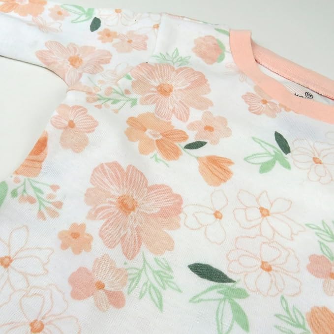 HonestBaby baby-girls 2-piece Pajamas Sleepwear Pjs 100% Organic Cotton for Baby, Toddler, Kids, Girl